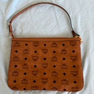 Cognac brown Mcm pouch bag